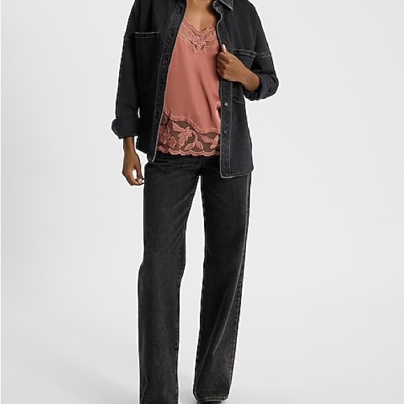 NWT Sheer Embroidered Pieced V-Neck Downtown Cami - Picture 3 of 7